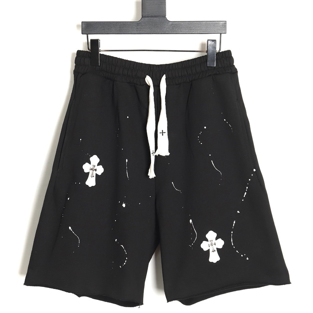 Chrome Hearts Ink-Splashed Shorts Black